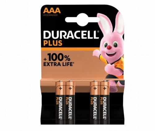 Duracell DURAAA100PP4 AAA Cell Plus Power+100% Batteries (Pack4)