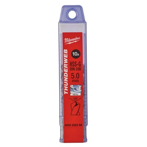 Milwaukee 4932352388 HSS-Ground Metal Drill Bits 5.0mm – 10 Pcs