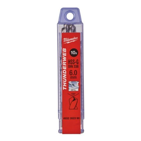 Milwaukee 4932352390 6mm Thunderweb HSS-G Metal Drill Bit – 10pc