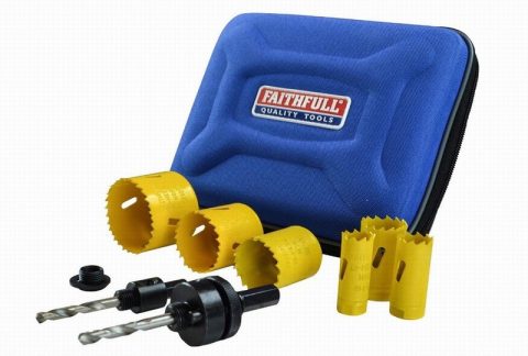 Faithfull FAIHSKIT Pro Holesaw 9pc Hole Saw Set in Case