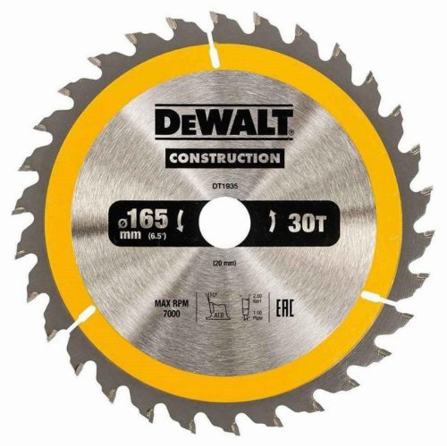 Dewalt Construction Saw Blade 165mm x 20mm 30T