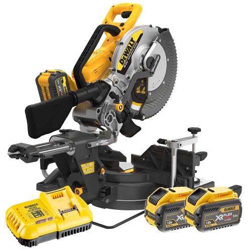 DeWalt DCS781X2 54V Flexvolt 305mm Mitre Saw, 2×9.0Ah Batteries