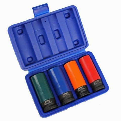 US PRO 4pc 1/2″ Alloy Wheel Impact Sockets 17, 19, 21, 22mm