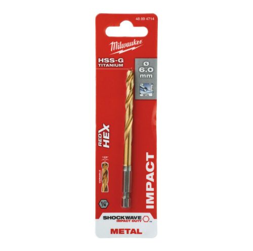 Milwaukee 48894714 6mm Shockwave HSS TiN Metal Drill Bit