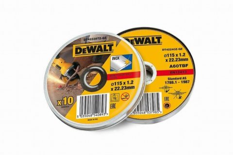 DeWalt DT42335TZ 115×22.2mm Metal Flat Cutting Discs – 10pc