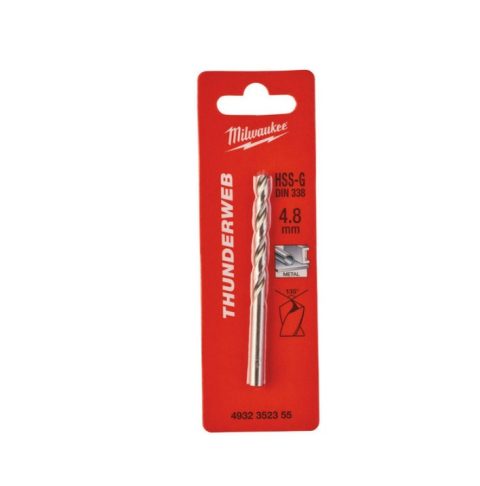Milwaukee 4932352355 HSS-G Metal Drill Bi0t 4.8mm Drill Bit