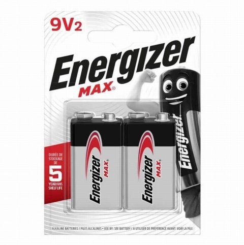 Energizer ENGMAXP9V2 MAX 9V Alkaline Batteries – Pack of 2
