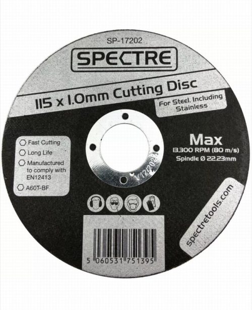 Spectre Thin Fast Metal Cutting Disc 22mm Bore (115mm 4.5″1.0mm)