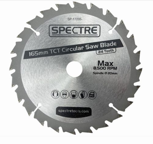 Spectre SP-17205  TCT Circular Saw Blade 24 Tooth (165mm x 20mm)