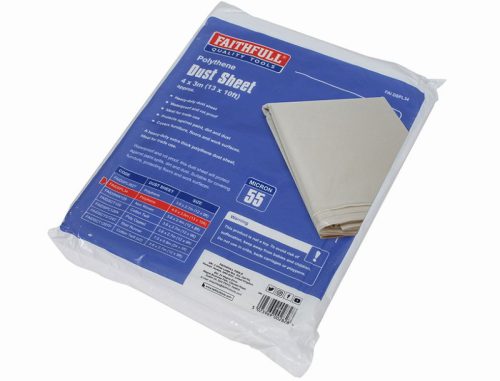 Faithfull FAIDSPL34 Heavy-Duty Polythene Dust Sheet(3m x 4m)