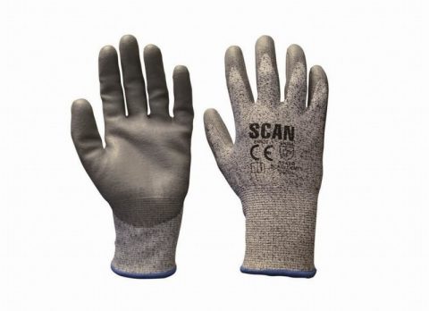 Scan SCAGLOCUT5XX (Size 11 XXL) Grey PU Coated Cut 5 Gloves
