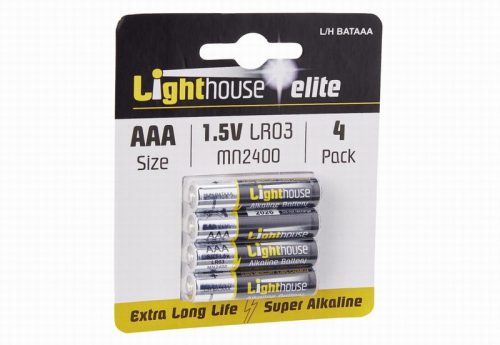 Lighthous L/HBATAAA Alkaline Batteries AAALR03 1120mAh Pack of 4