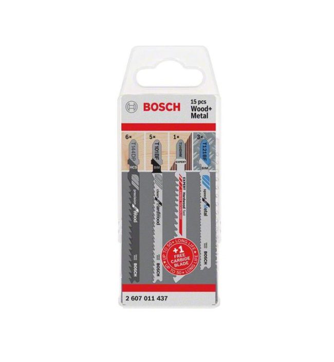 Bosch 2607011437 Mixed Jigsaw Blade Set For Wood/ Metal - 15pc
