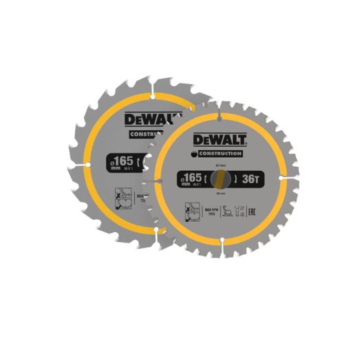 DeWalt DT90270 Construction Circular Saw Blade 2 Pack 165 x 20mm