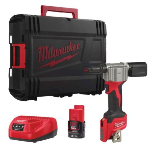 Milwaukee M12BPRT-201X 12V Pop Rivet Tool Kit & 1×2.0Ah Battery