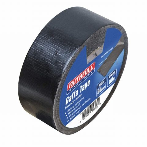 Faithfull FAITAPEGAFBK 50mm x 50m Gaffa Tape Black