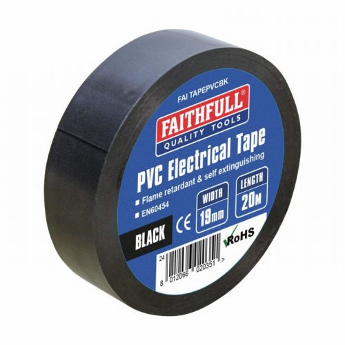 Faithfull PVC Electrical Tape Black 19mm x 20m