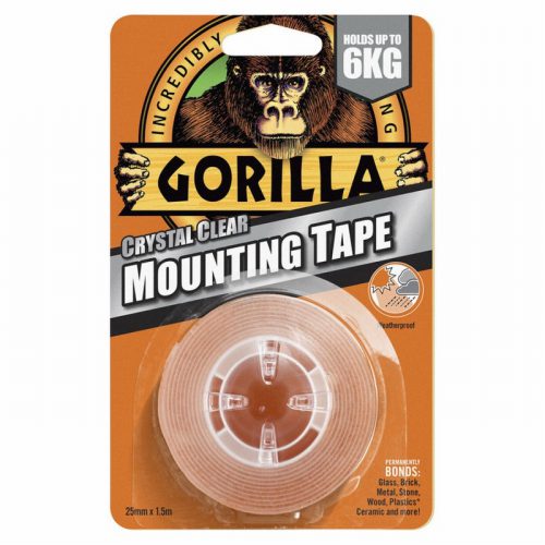 Gorilla Heavy-Duty Mounting Tape 25.4mm x 1.52m Crystal Clear