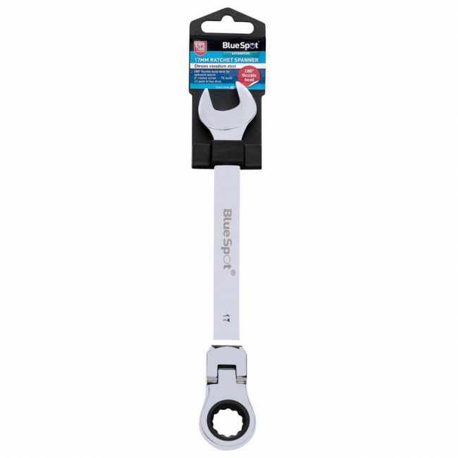 BlueSpot 05113 180° Flexible Head Ratchet Spanner 17mm - Image 2