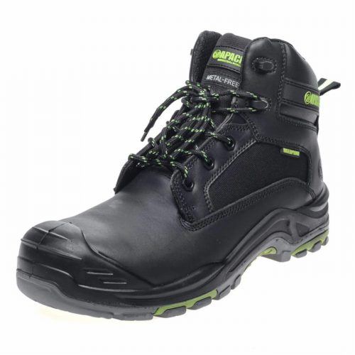 Apache Dakota Black Metal-Free Waterproof Safety Boots – Size 13