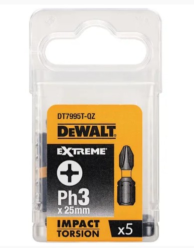 DeWalt DT7995T PH3 x 25mm Impact Torsion Driver Bits – Pack of 5