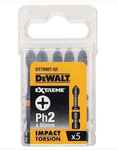 DeWalt DT7998T-QZ 50mm Impact Torsion Bits PH2 – Pack of 5
