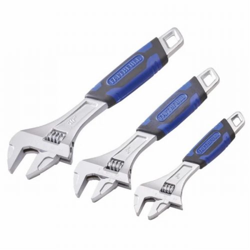 Faithfull FAIAS3PCA c3pc Chrome Adjustable Spanners set