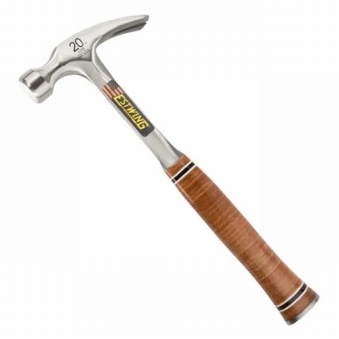 Estwing E20S 560g (20oz) Straight Claw Hammer – Leather Grip