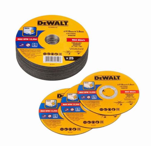 Dewalt DT20593-QZ 115mm Metal Bonded Cutting Discs – Pack of 25