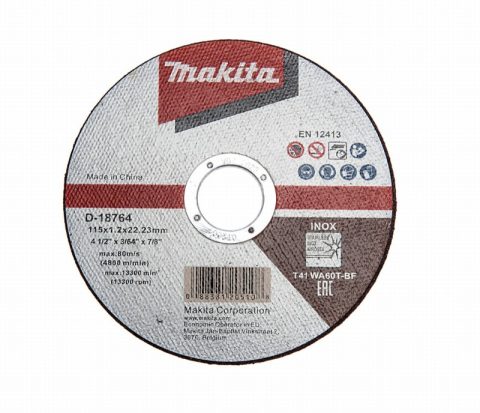 Makita D-18764 115×22.23mm Stainless Cutting Disc – 1 pc