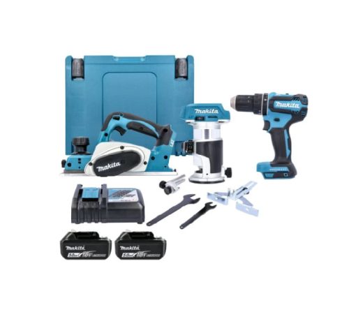 Makita DLX3116TJ 3 Piece, 2x 5.0Ah Batteries, Charger & MAKPAC