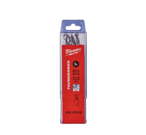 Milwaukee 4932352399 10mm Thunderweb HSS-G Metal Drill Bits-5 Pc