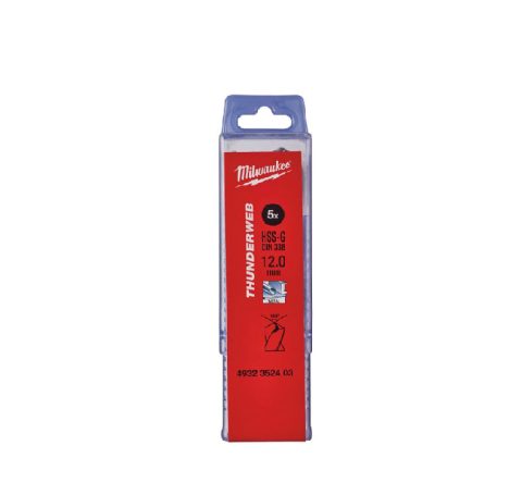 Milwaukee 4932352403 12mm Thunderweb HSS-G Metal Drill Bit – 5pc