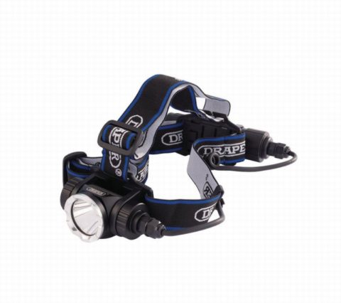 Draper 90064  900Lm 10W Rechargeable LED Head Torch