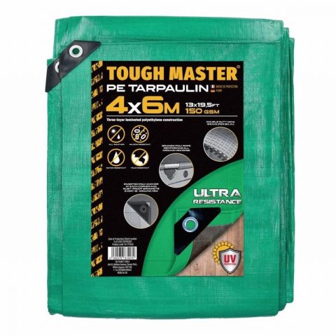 TOUGH MASTER TM-PT1546 4x6m Water Resistan Tarpaulin Sheet Green