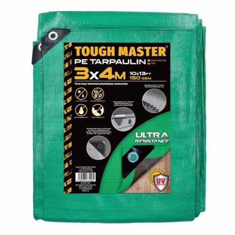 Tough Master TM-PT1534 3x4m Water Resistan Tarpaulin Sheet Green