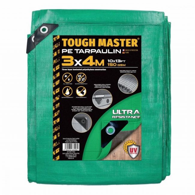 TOUGH MASTER TM-PT1534 3x4m Water Resistan Tarpaulin Sheet Green - Image 2