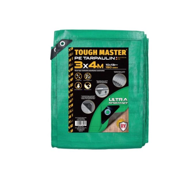TOUGH MASTER TM-PT1534 3x4m Water Resistan Tarpaulin Sheet Green