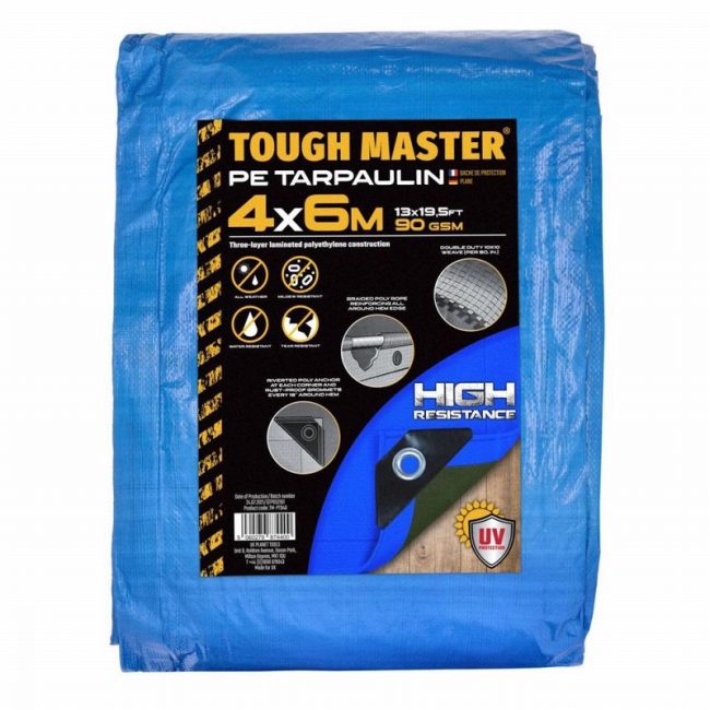TOUGH MASTER TM-P946  4x6m Water Resistant Tarpaulin Sheet Blue