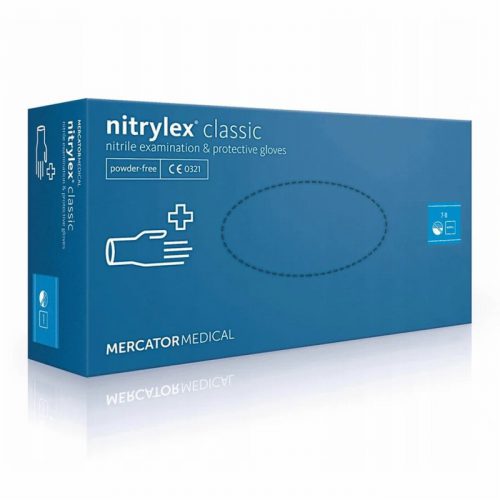 MERCATOR Nitrylex Classic Blue Gloves – Box of 100 size-M