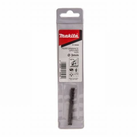 Makita P-19342 3.0mmx61mm Performance HSS Ground Drill Bit – 2pc