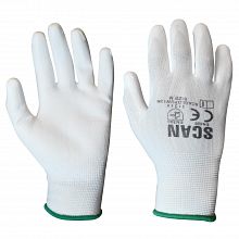 Scan White PU Coated Gloves – Large (Size 9)