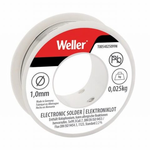 Weller WEL54025099N 25g 1mm Electronic Lead-Free Solder