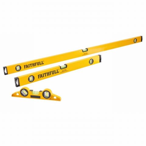 Faithfull FAISLBSET3PC 3 Piece Level Set (240mm, 600mm 1200mm)