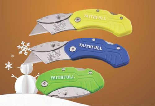 Faithfull Hi-Vis Folding Utility Knife