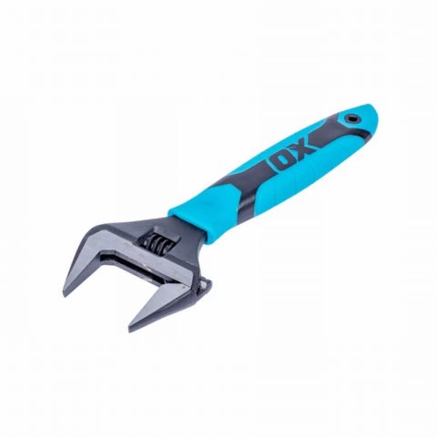 OX Pro Series Adjustable Wrench Extra Wide Jaw (200mm)