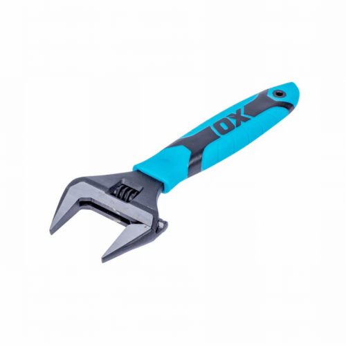OX Pro Series Adjustable Wrench Extra Wide Jaw (200mm)