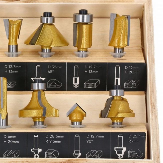TOUGH MASTER TM-RB12W Router Bit SetTungsten Carbide Tipped Wood - Image 4