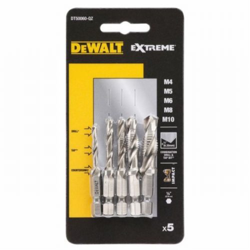 DEWALT DT50060-QZ 1/4Inch Hex Impact Ready Drill Taps 5pc