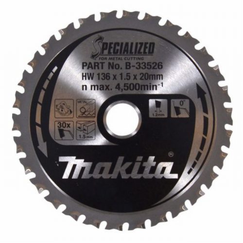 Makita B-33526 136mm x 20mm 30T Specialized Metal Saw Blade